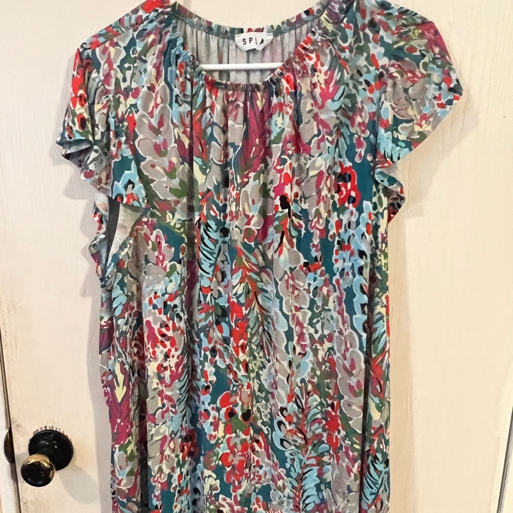 Tunic top. Worn one time. Beautiful vivid colors. Pet friendly smoke free home